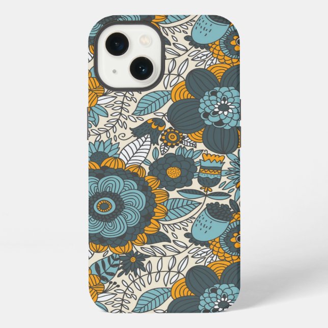 Vintage floral pattern iPhone case (Back)