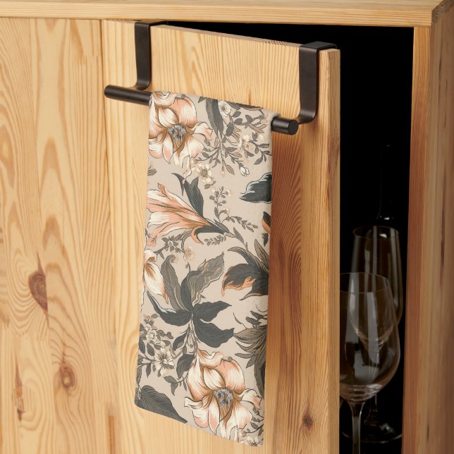 Vintage Floral Pattern Kitchen Towels (Thirds Fold)