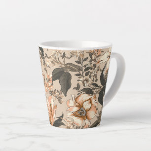 Vintage Floral Pattern Latte Mug
