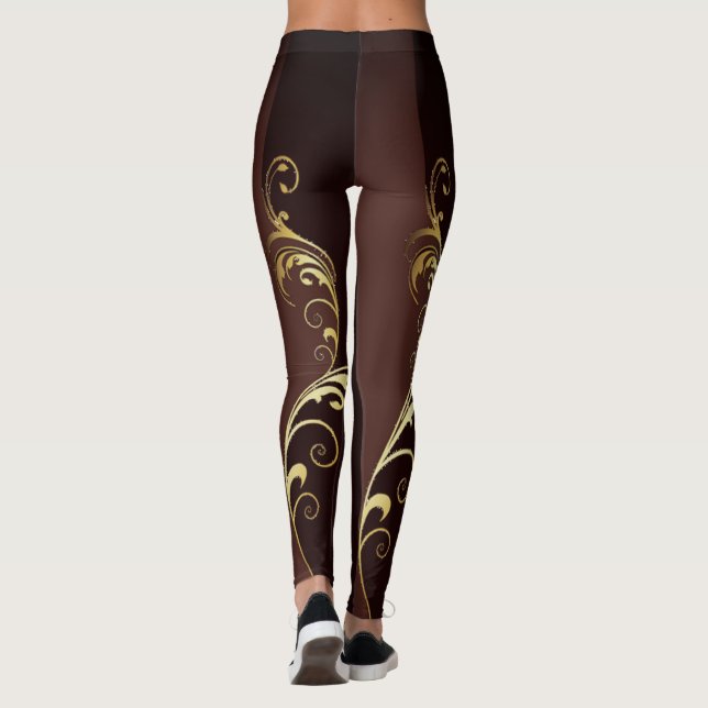 Vintage Floral Pattern Leggings (Back)