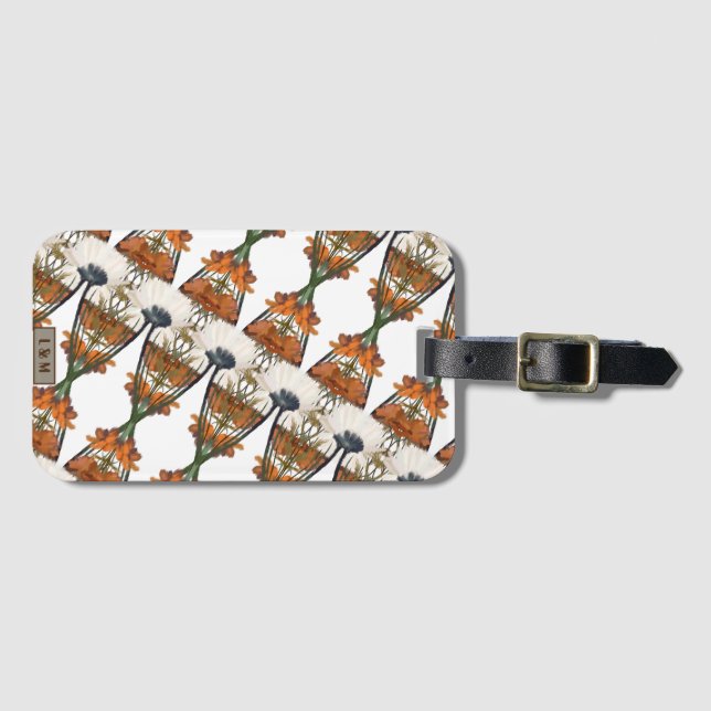 Vintage Floral Pattern Luggage Tag (Front Horizontal)