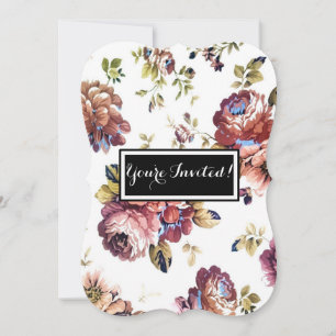 Vintage Floral Pattern Mother's Day Invitation