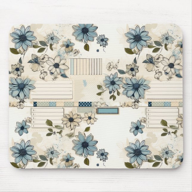 Vintage Floral Pattern Mouse Mat (Front)
