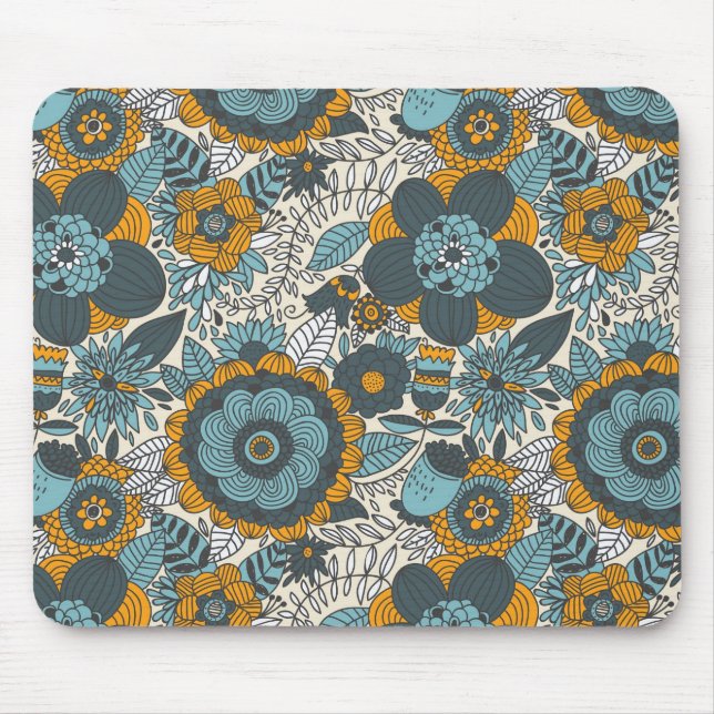 Vintage floral pattern mouse mat (Front)