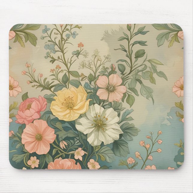 Vintage Floral Pattern  Mouse Mat (Front)
