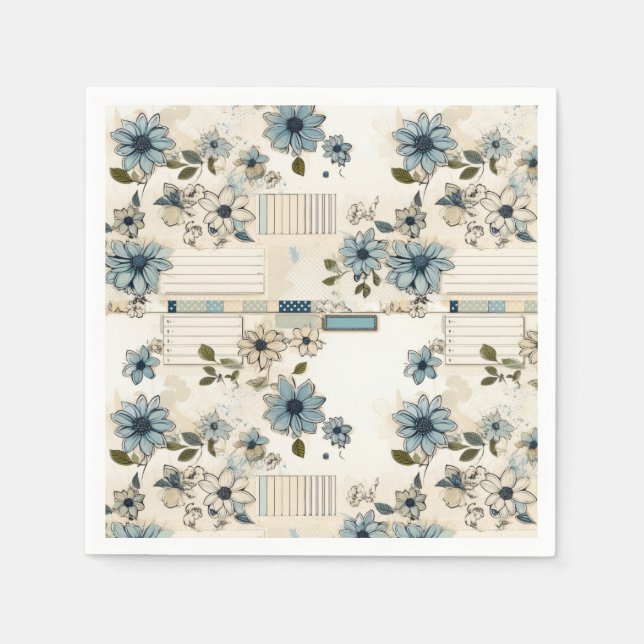 Vintage Floral Pattern Napkin (Front)