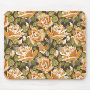 Vintage Floral pattern of yellow roses Mouse Mat