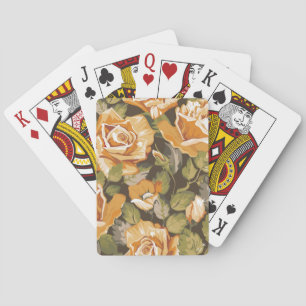 Vintage Floral pattern of yellow roses Playing Cards