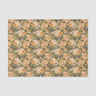 Vintage Floral pattern of yellow roses Tissue Paper