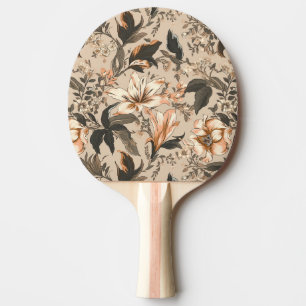 Vintage Floral Pattern Ping Pong Paddle