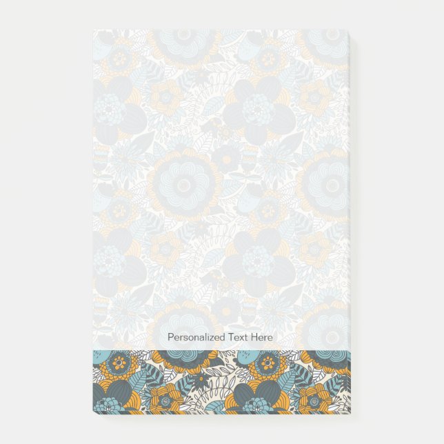 Vintage floral pattern post-it notes (Front)