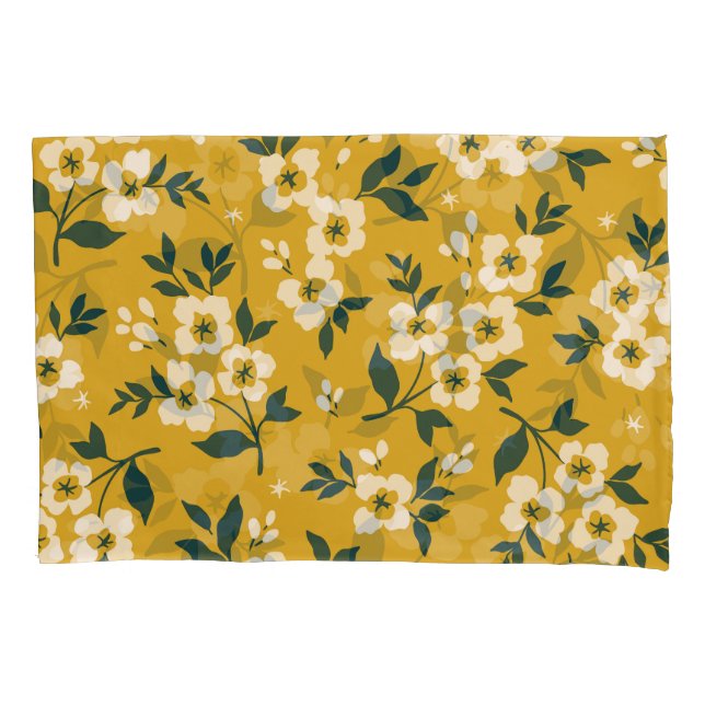 Vintage floral pattern, small white flowers. pillowcase (Front)