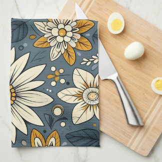Vintage Floral Pattern Tea Towel