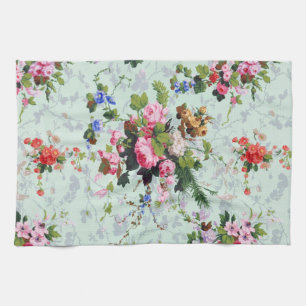 Vintage Floral Pattern Tea Towel