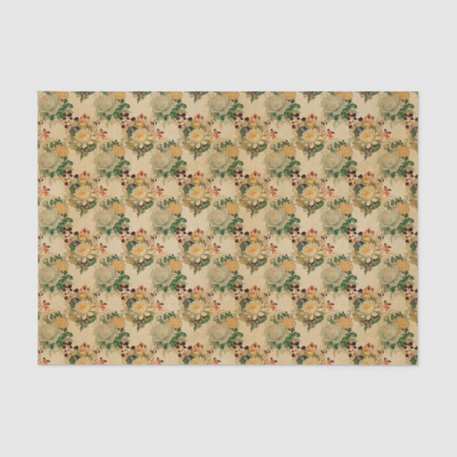 Vintage Floral Pattern Tissue Paper (Front)