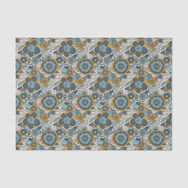 Vintage floral pattern tissue paper (Front)