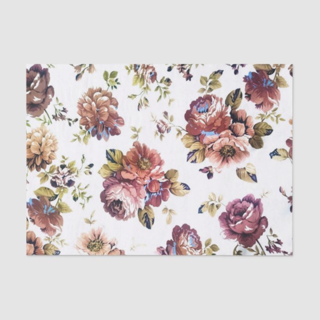 Vintage Floral Pattern Tissue Paper (Front)