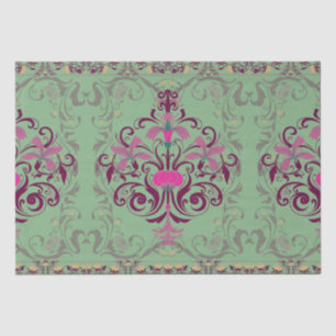 Vintage floral pattern  Two-Tone coffee mug Tissue Paper