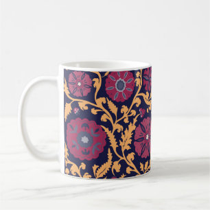 Vintage floral pattern. Uzbek suzani national orna Coffee Mug