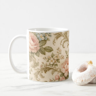 Vintage Floral Pattern Wallpaper Coffee Mug