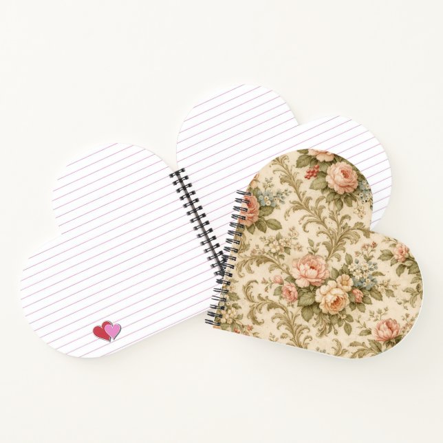 Vintage Floral Pattern Wallpaper  Notebook (Inside)