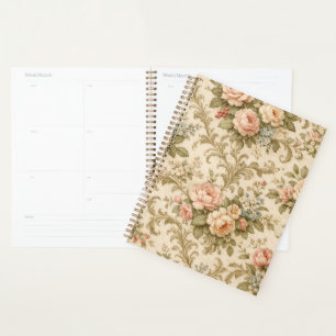 Vintage Floral Pattern Wallpaper Planner