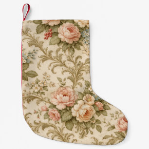 Vintage Floral Pattern Wallpaper Small Christmas Stocking