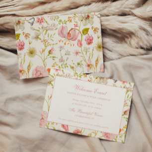 Vintage Floral Pattern Wedding Enclosure Card