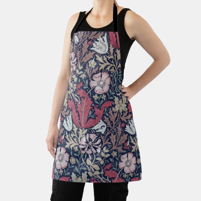 Vintage Floral Pattern, William Morris Apron (Insitu)