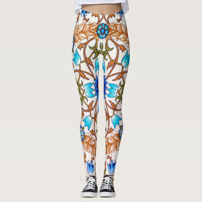 Vintage Floral Pattern, William Morris Leggings (Front)