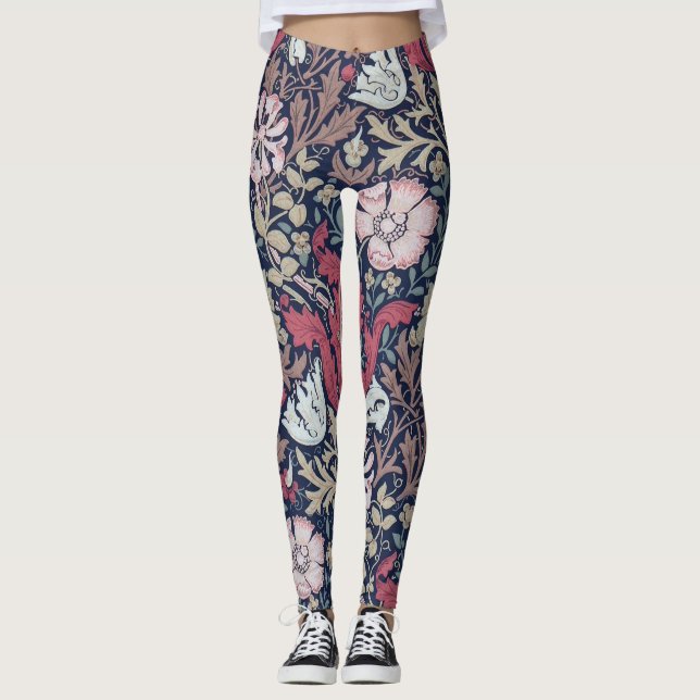 Vintage Floral Pattern, William Morris Leggings (Front)