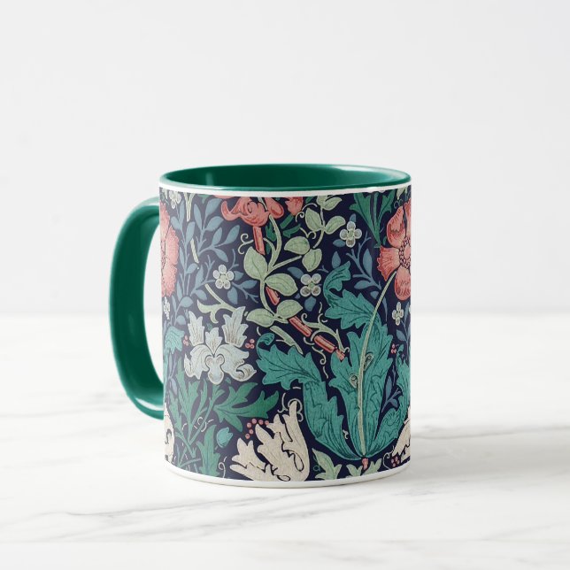 Vintage Floral Pattern, William Morris Mug (Front Left)