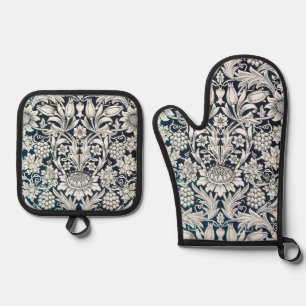 Vintage Floral Pattern, William Morris Oven Mitt & Pot Holder Set