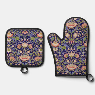 Vintage Floral Pattern, William Morris Oven Mitt & Pot Holder Set