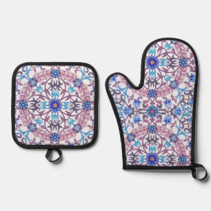 Vintage Floral Pattern, William Morris Oven Mitt & Pot Holder Set