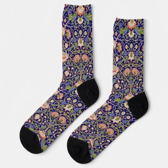 Vintage Floral Pattern, William Morris Socks (Left)