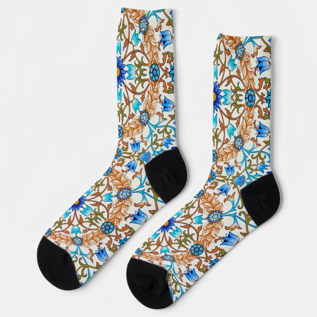 Vintage Floral Pattern, William Morris Socks (Left)