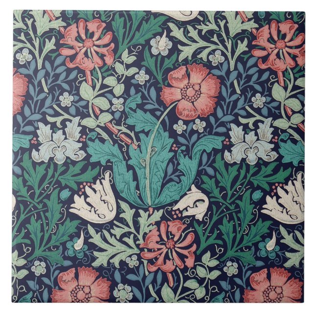 Vintage Floral Pattern, William Morris Tile (Front)