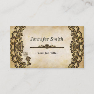 Vintage Floral Pattern with Antique Old Paper Business Card
