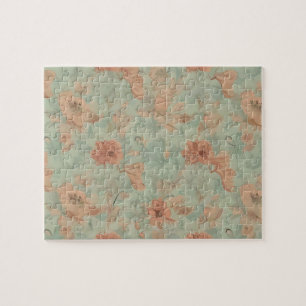Vintage Floral Pattern With Pastel Colors Flowers Jigsaw Puzzle