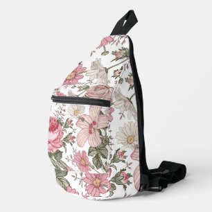 Vintage Floral Pattern with Roses Sling Bag
