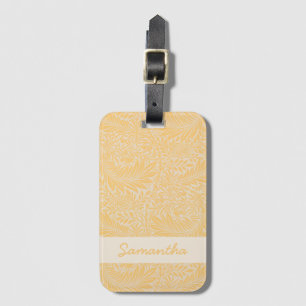 Vintage Floral Pattern Yellow William Morris Luggage Tag