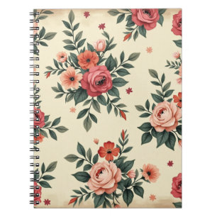 Vintage floral patterns with classic elegance notebook