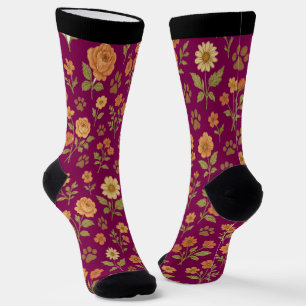 Vintage Floral Paw Print Socks – Pet Lover Gift