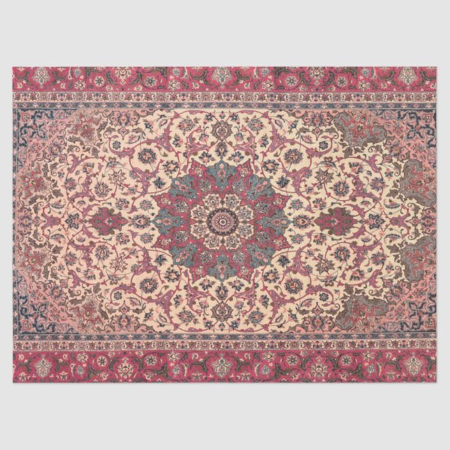 Vintage Floral Persian Carpet Pattern Tissue Paper (Front)