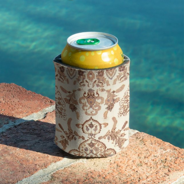 Vintage Floral Persian Rug Pattern Can Cooler (In Situ Pool)