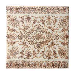 Vintage Floral Persian Rug Pattern Tile