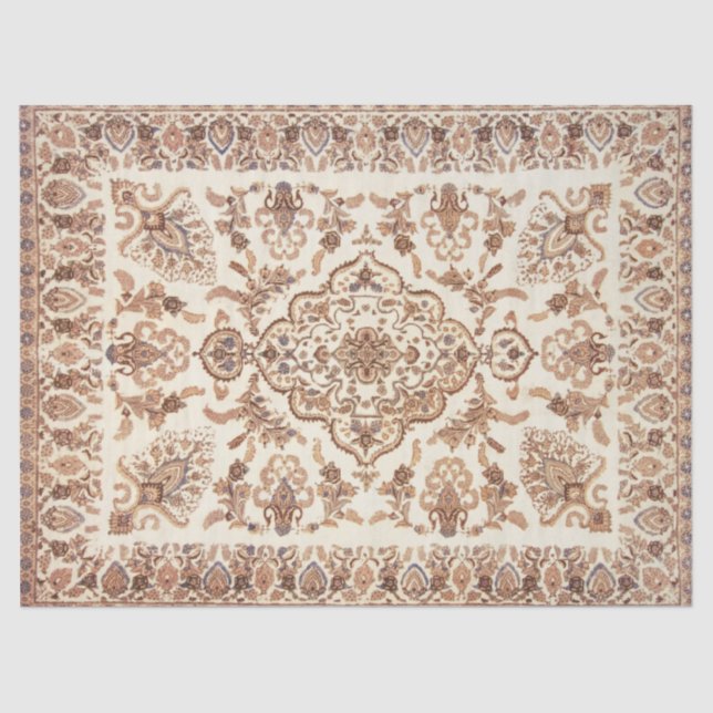 Vintage Floral Persian Rug Pattern Tissue Paper (Front)