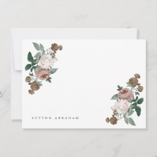 Vintage floral personal stationery note card