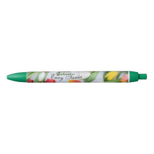 Vintage floral personalised green cover pen